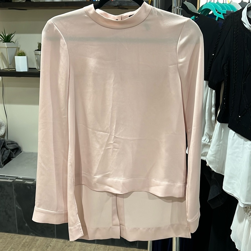 BCBGMAXAZRI Blush Blouse with Open Back